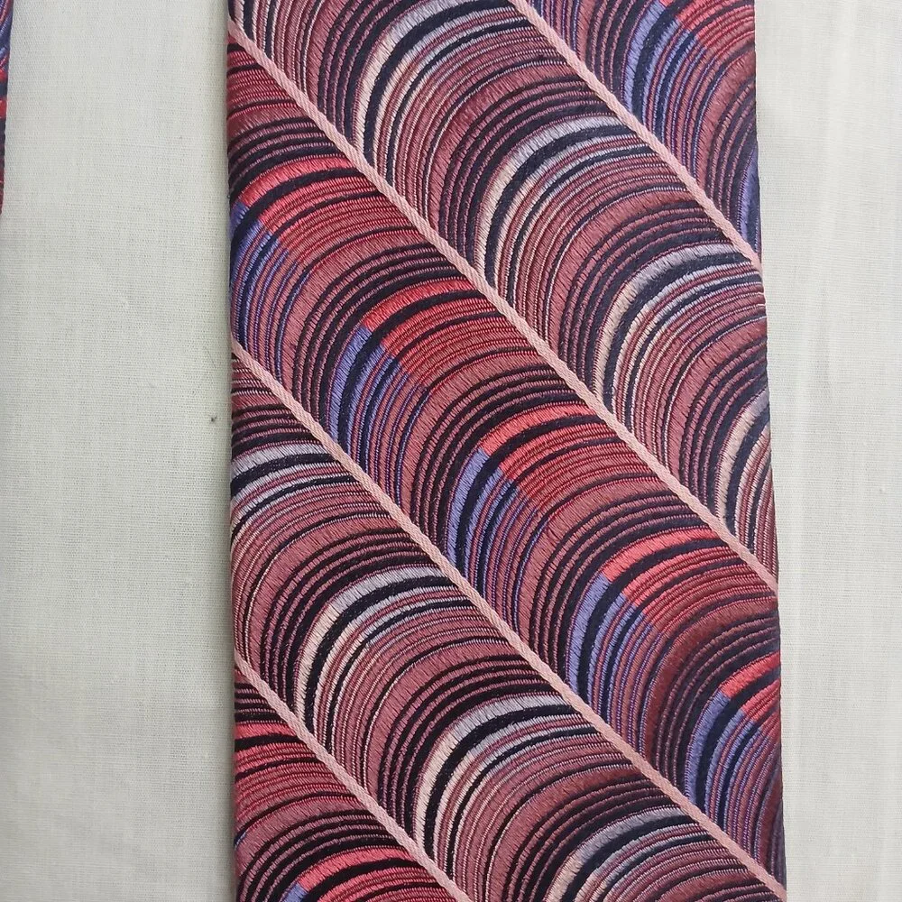 Vintage Christian‎ Dior Signature Necktie Blue Pink and Purple 100% Silk